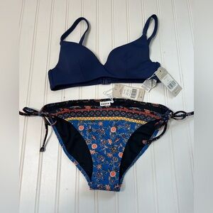 BODEN SYMI STRING BIKINI BOTTOM Swim 8 Navy Blue Top 32B 2 Piece Swim NEW. 376
